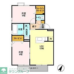 ロイヤルヒルズ1 2LDKの間取図画像