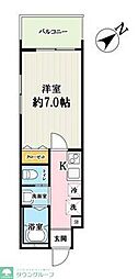 (仮称)キャメル草加谷塚2丁目A棟 1Kの間取図画像