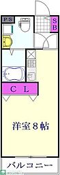 TKフラッツ草加 1Kの間取図画像