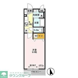 リュイール 1Kの間取図画像