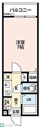 フィルクローバー谷塚 1Kの間取図画像