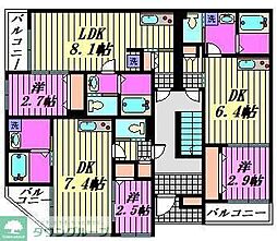 Mark Duo三郷 1DKの間取図画像