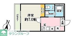 吉川市大字保アパート 1Kの間取図画像