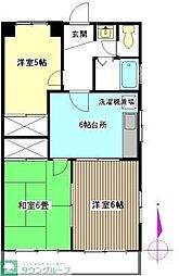 ブルーフェザーマンション 3DKの間取図画像