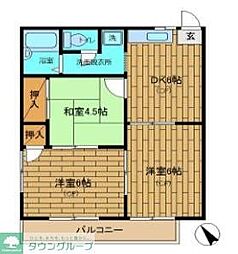 エクセルハイツ野崎 3DKの間取図画像