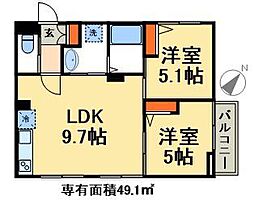 NAOTTONAOTTO 2LDKの間取図画像