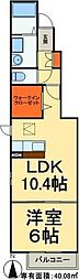 フィルメゾン 1LDKの間取図画像