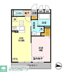 クランリジエル 1LDKの間取図画像