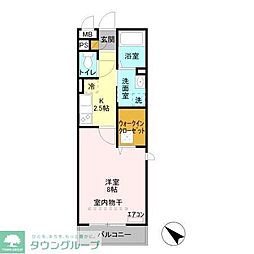イルソーレ吉川美南ブル 1Kの間取図画像