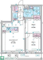 GENOVIA竹ノ塚 2LDKの間取図画像