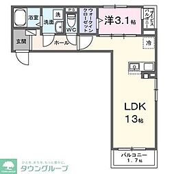 フロラージュ 1LDKの間取図画像