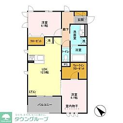 リシェス2 2LDKの間取図画像