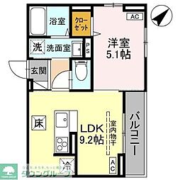 三郷市三郷1丁目アパート 1LDKの間取図画像