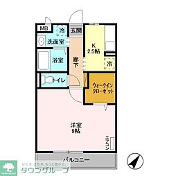 D-Room八反野 1Kの間取図画像