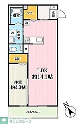 キャメル越谷3 1LDKの間取図画像