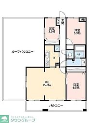 ライオンズマンション三郷第3 3LDKの間取図画像