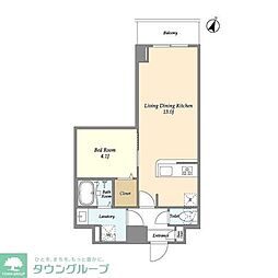 アルファコート北綾瀬2 3階1LDKの間取り