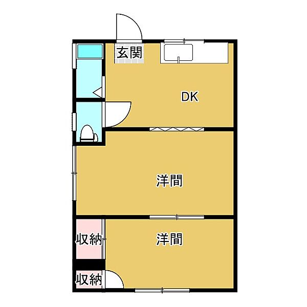 明和マンション 506｜広島県福山市南蔵王町5丁目(賃貸マンション2DK・4階・30.40㎡)の写真 その2