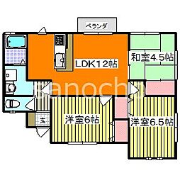 グランピアコーポD 3LDKの間取図画像