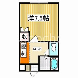 パルテネール 1Kの間取図画像