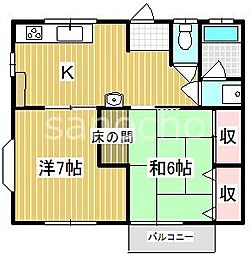 ライフモダン加瀬 2Kの間取図画像