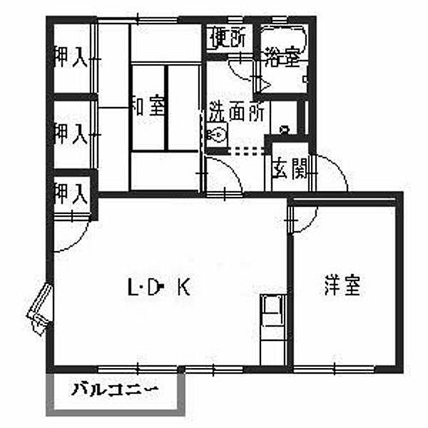 兵庫県姫路市網干区北新在家(賃貸アパート2LDK・2階・56.84㎡)の写真 その2