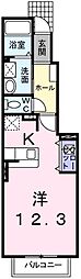 アライブカーサ1 1Kの間取図画像