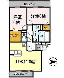 プリンシプル3 2LDKの間取図画像