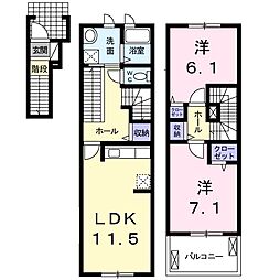 アルメールM 2LDKの間取図画像