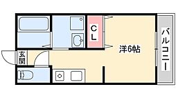 エスポワール雅 1Kの間取図画像