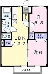 ビューハイツ横尾 2LDKの間取図画像