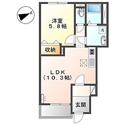 ハイツユニベール 1LDKの間取図画像