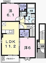 ジュネス青山 2LDKの間取図画像