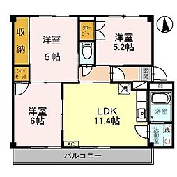 ラフォーレ龍野2棟 3LDKの間取図画像