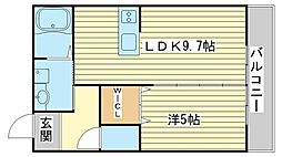 NKハイツ 1LDKの間取図画像