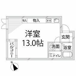 キャッスルコート南新在家 ワンルームの間取図画像