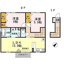 メゾン・ド・ハーモニー3 2LDKの間取図画像