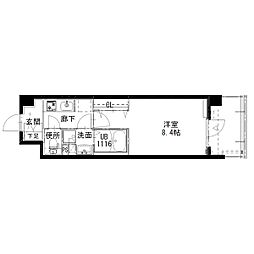 アルティザ姫路 1Kの間取図画像
