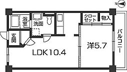 キャッスルコート南八代 1LDKの間取図画像