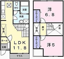 メゾンレリア 2LDKの間取図画像