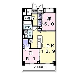 KUNIO 2LDKの間取図画像