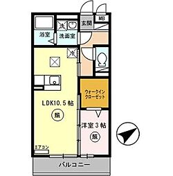 アバンセ121 1LDKの間取図画像