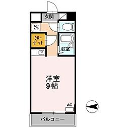 土井ハイツ北条口 ワンルームの間取図画像