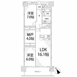 キャッスルコート東雲 2SLDKの間取図画像
