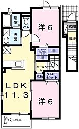ラッフィナート・リアンB 2LDKの間取図画像
