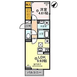 クロス52 1LDKの間取図画像
