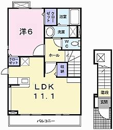 ラフレシールあぼしA 1LDKの間取図画像