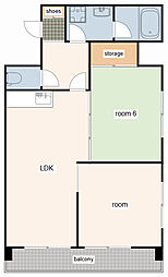 ロイヤルコーポ東雲 2LDKの間取図画像