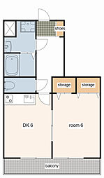 Crea雄徳山 1DKの間取図画像
