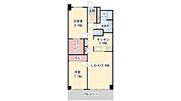 キャッスルコート飾磨弐番館 2LDKの間取図画像